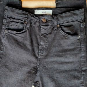 TOPSHOP Black "Jamie" Moto Skinny Jeans